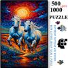500-1000pcs White Card DIY Puzzles Suitable for & Families, Challenging Brain with Mosaic Pieces,, Christmas/Birthday Gift, Portable Rectangular Box
