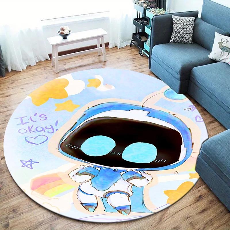 ASTRO BOT Round Area Rug,Carpet Rug for Living Room Bedroom Sofa Playroom Decor,Non-slip Floor Mat