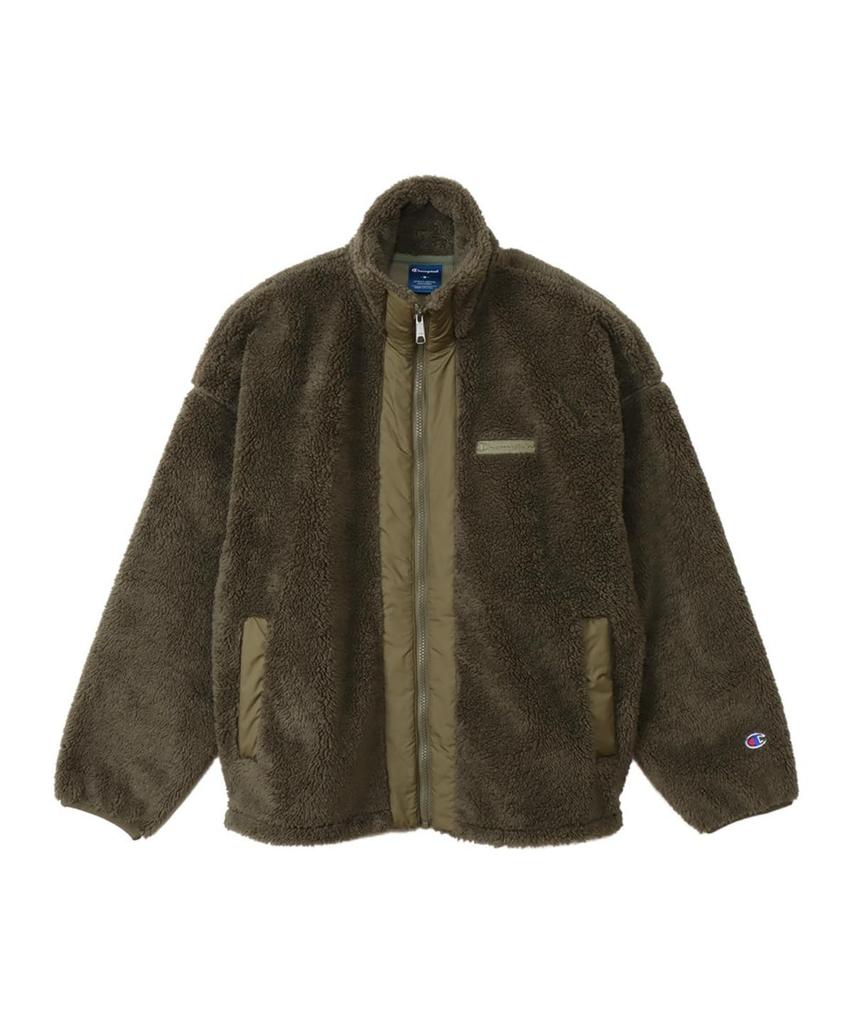 Champion Long Sleeve Stretch Warm Windproof Zip Jacket with Script Size Glass Olive Women's Logo, L, CW-YS603,