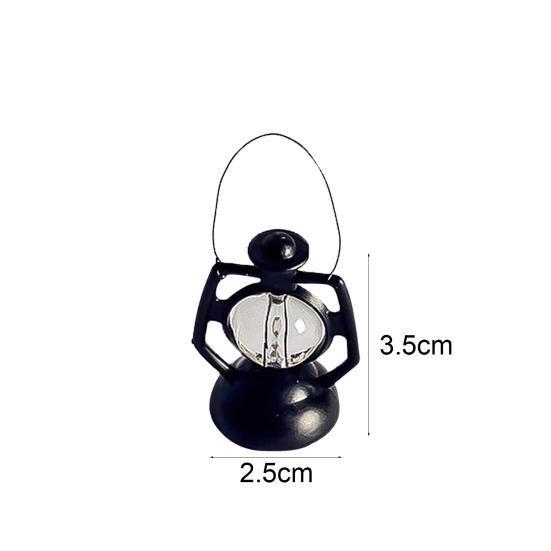 2Pcs Puppenhaus Miniatur Retro Kerosin Lampe Modell Kinder Spielzeug DIY Zubehör