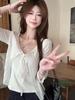 Women's Lace-Up Lace Sun Protection Cardigan - Summer Loose Fit, Long-Sleeve, Short Outerwear