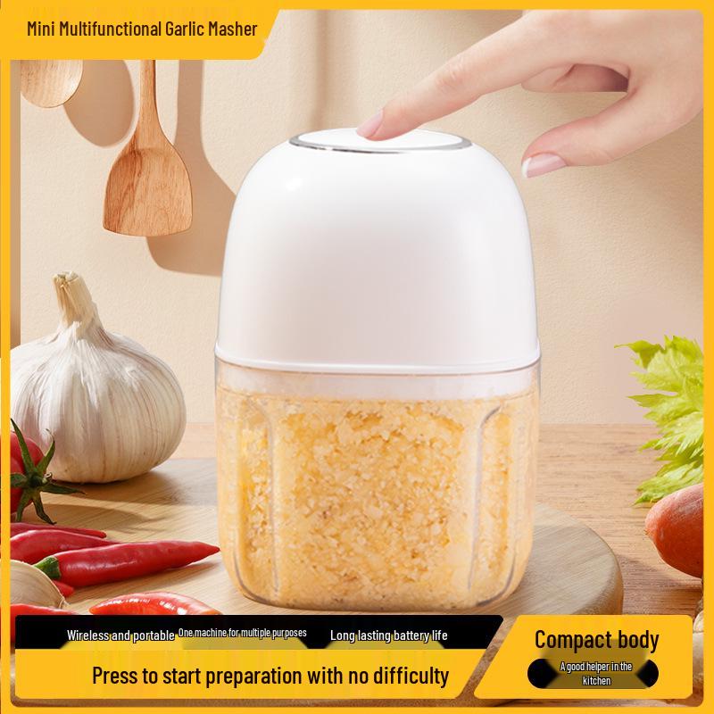 Automatic Garlic Press & Masher: Electric Mince, Paste & Meat Grinder with Chili Pull Feature
