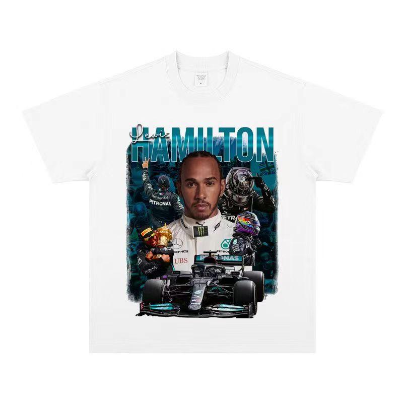 2025 New Lewis Hamilton 7 Champion F1 Driver World Champion American Cotton Printed T-shirt Trend