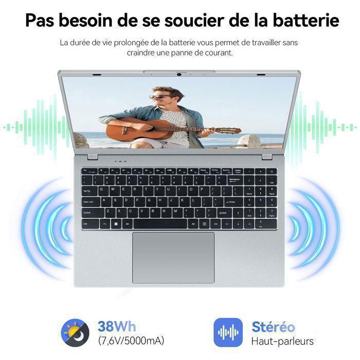 PC Portable -15.6 ''FHD-Intel Pentium Gold 6500Y(Jusqu'à 3.4 GHz)-16Go RAM-512Go SSD-ordinateur Portable-Windows 11 Pro