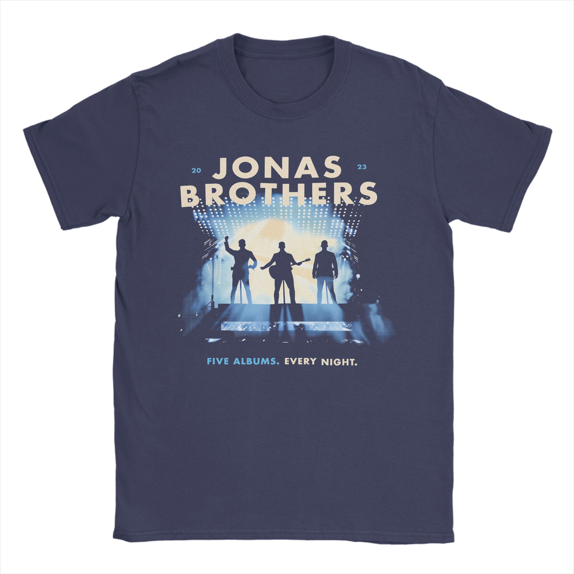 

Funny Jonas Brothers Five Albums TShirt for Men Crewneck 100 Cotton T Shirts Short Sleeve Tee Shirt Plus Size Clothing 4XL