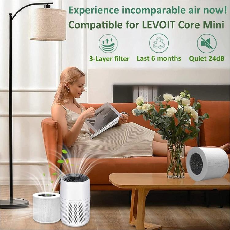 Air Purifier Filter Activated Carbon Filter Set For LEVOIT-Core Mini/Mini-RF 2x
