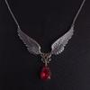 Heart Angel Wings Gothic Silver Plated Necklace Pendant Halloween Wedding Party Holiday Gift for Men and Women Daily Jewelry