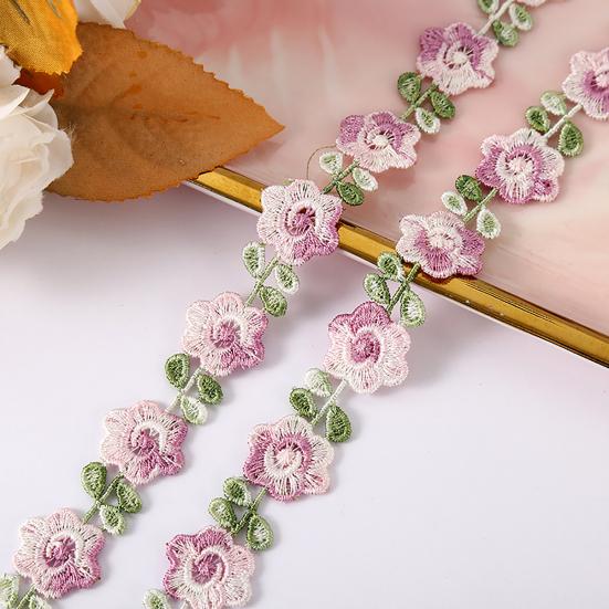 Yousheng Flower Lace Trim Ribbon Vibrant Color Widely Used DIY Crafts Embroidered Crochet Lace Trim Fabric Decorations for Sewing