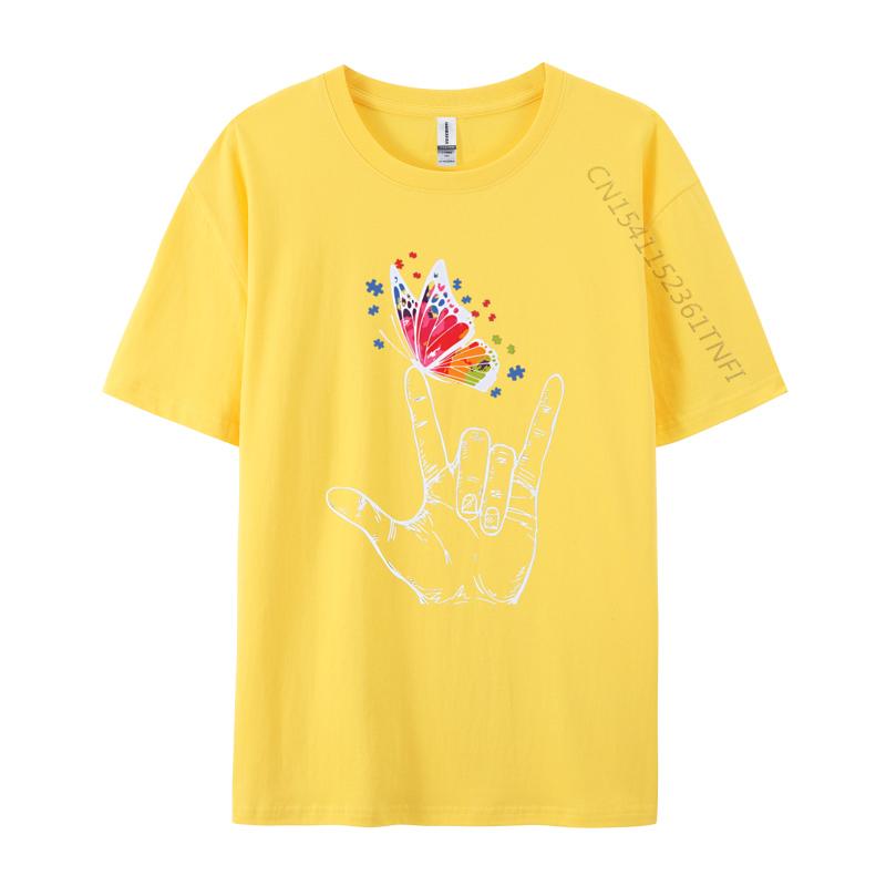I Love You Hand Sign Language Butterfly Tshirts Vintage Tshirt Printed Tshirt Cute Pattern Tees Tops