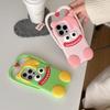 For iPhone 16 Pro Silicone Case Cute Heart Monster Design Shockproof Phone Back Cover