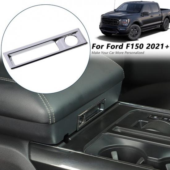 Central Control Armrest Box Switch Cover Trim Frame For Ford F150 2021+ Chrome