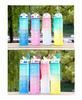 Gradient Frosted Sports Water Bottle with Handle and Straw – 1000ml Large Capacity Outdoor Use