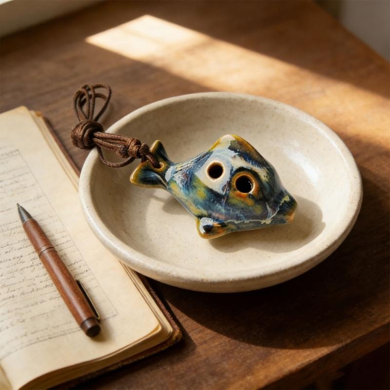 Unique Hand Painted Ceramic Ocarina Traditional Chinese Craftsmanship Easy Carry Musical Gift Choice