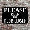 Vintage Metal Sign Please Keep Door Closed Wall Decor for Home