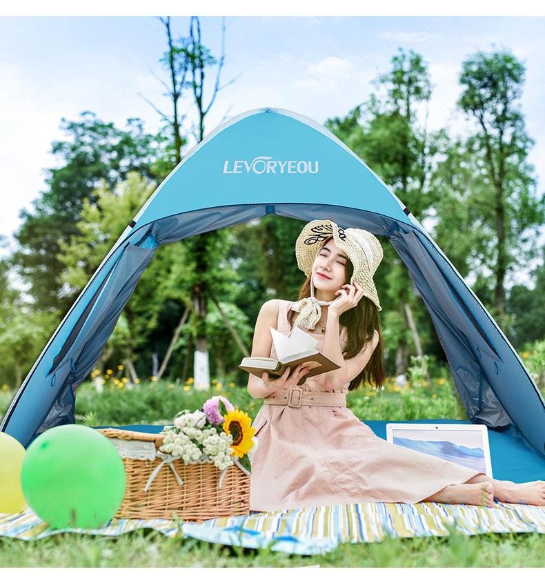 Automatic Double Person Tent with Sunshade & Easy Setup for Beach, Park, & Fishing