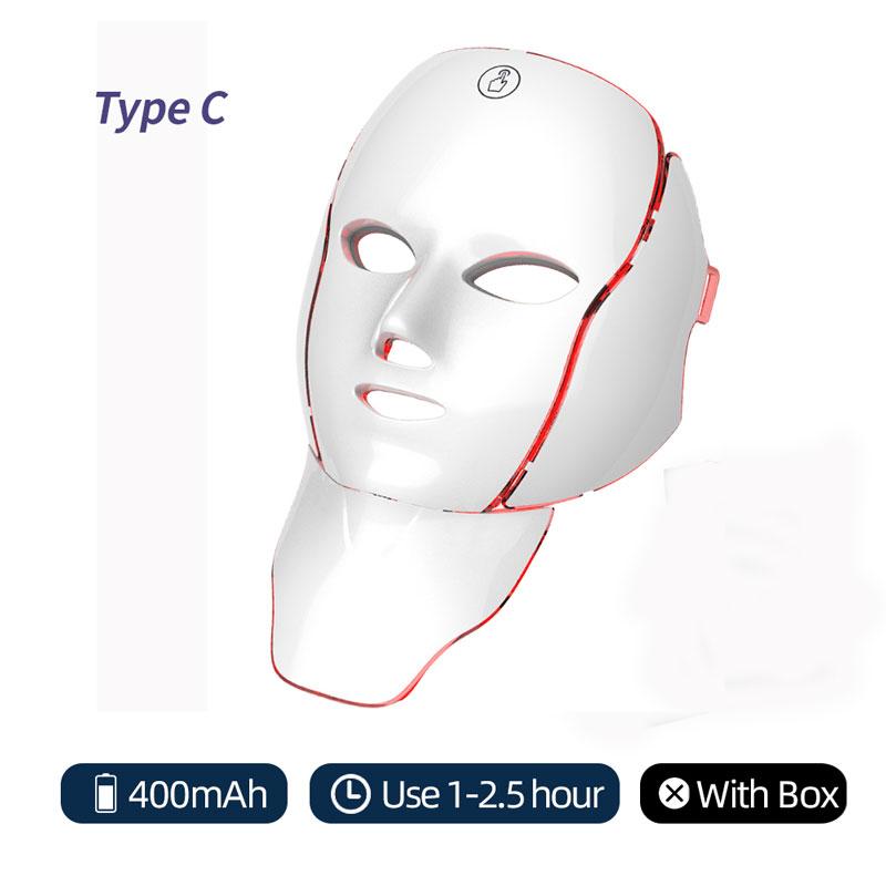 7 Colors LED Face Neck Mask Rechargeable LED Photon Beauty Mask Machine Facial Lifting Skin Care Tool