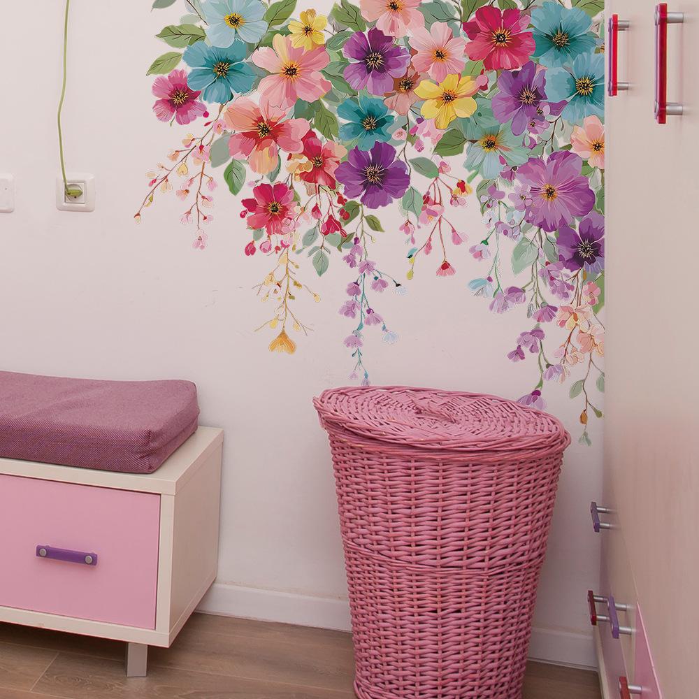 Colorful Flower Bedroom, Living Room, Entrance Hall, TV Background, Decorative Wall Stickers