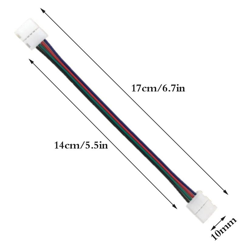 1 Adet 4 Pin 10mm RGB LED Şerit Konektörü Kaynaksız Konektör 5050 SMD RGB LED Şerit Konektörü Aksesuarları