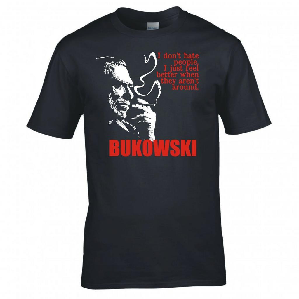 Charles Bukowski Non Odio Le Persone Citazione Maglietta