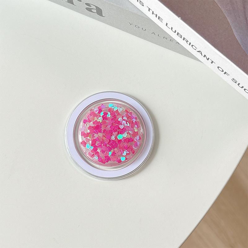 Color Sequined Mobile Phone Airbag Holder Magnetic Suction Magsafe Retractable Small Fresh Women'S Ring