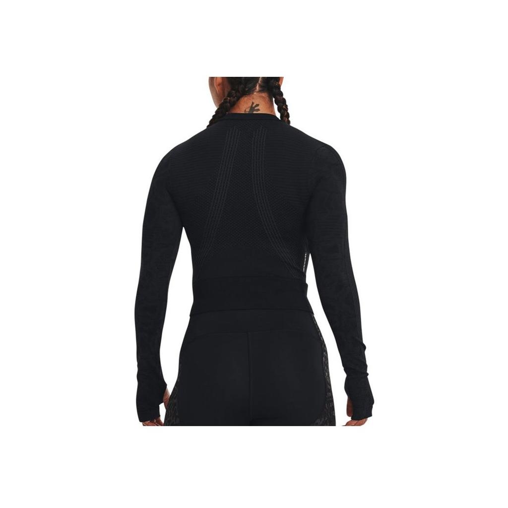 Under Armour Solid Color Elastic Tight Training T-Shirt Women tops Black 1365717-002