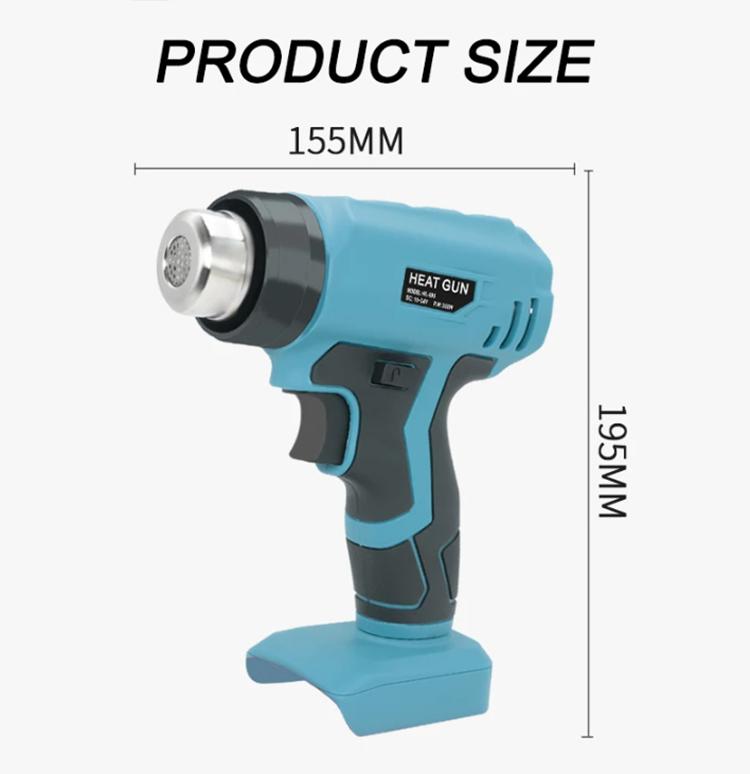 Cordless Heat Gun for Dewalt 20V Battery Hot Air Gun with LCD Digital Display 360W Dust Blowing Tool