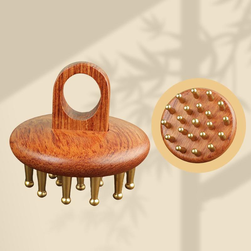 

Handheld Brass And Wood Therapy Tools Mushroom Lymphatic Drainage Massager Trigger Point Massage Tool For Deep Tissue Body Shape