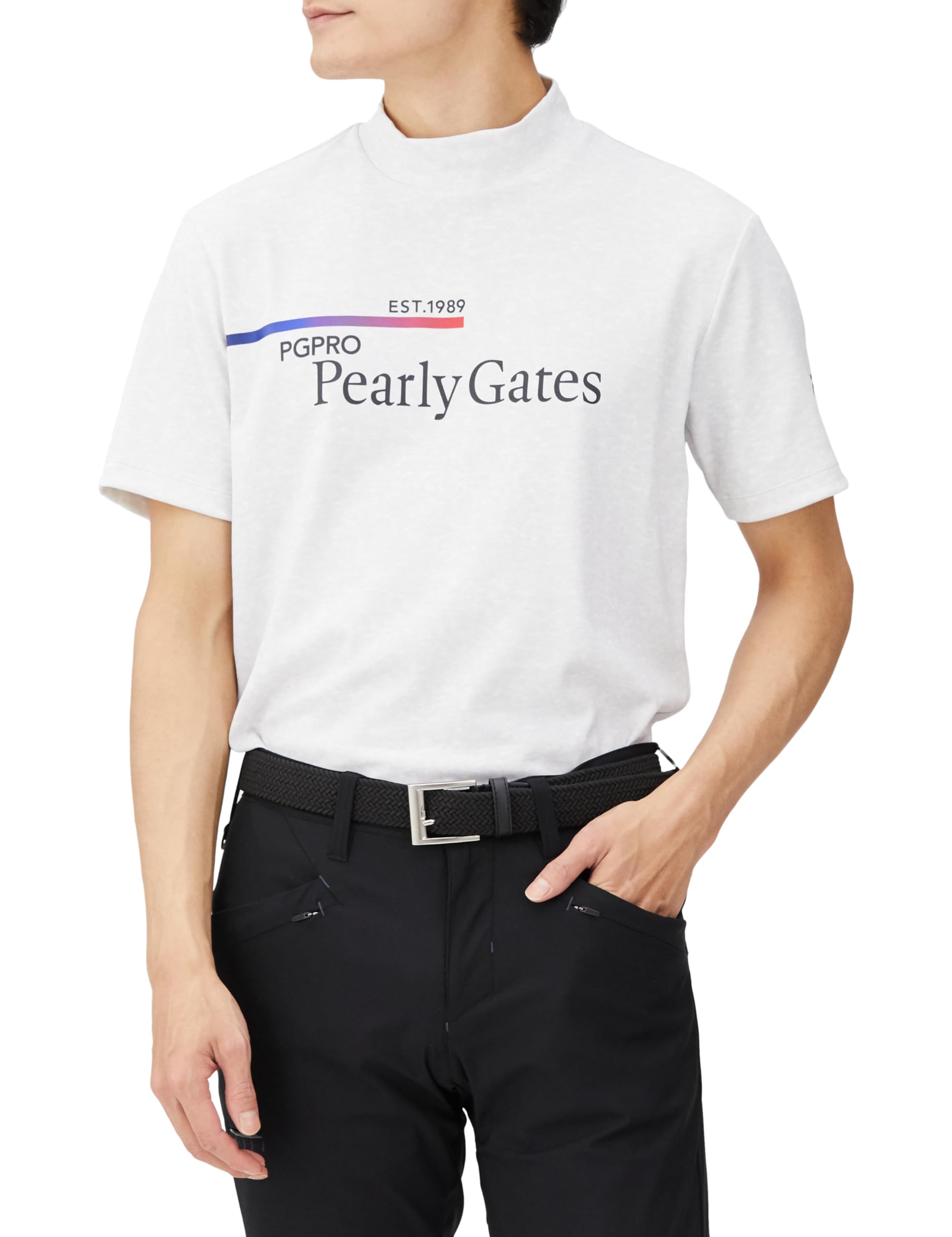 

shirt and Golf innerwear 7 [PEARLY GATES] Men s short-sleeved high-neck (Biosensor moisture-wicking quick-drying) / / 053-4167301 020_Gray [3L]