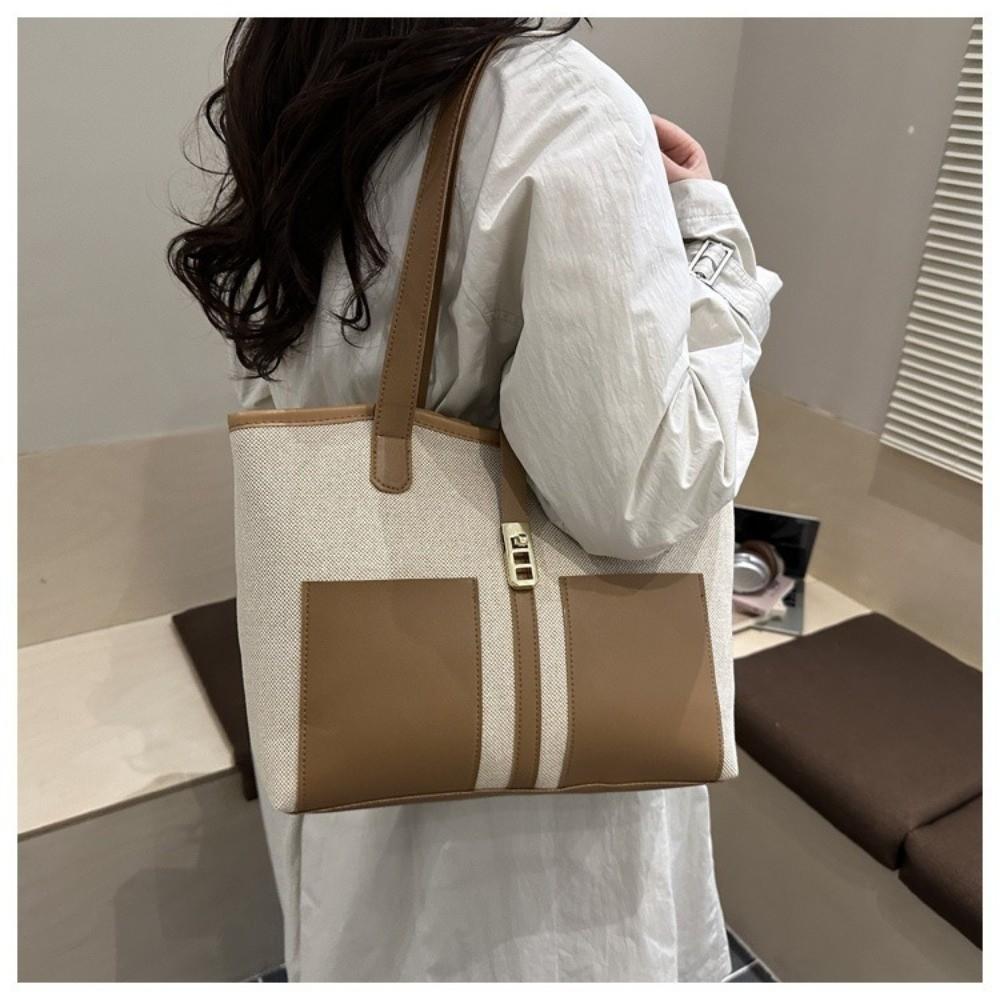Sleek Large Capacity Shoulder Bag Elegant Design Retro Style Tote Bag Vintage Look Women's Bag Outdoor Activities