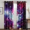 Three D Printed Cartoon Space Galaxy Star Design Pattern Thin Semi Light shading Window Curtain for Kid Childern Boy Bed Room Living Room Home Hook