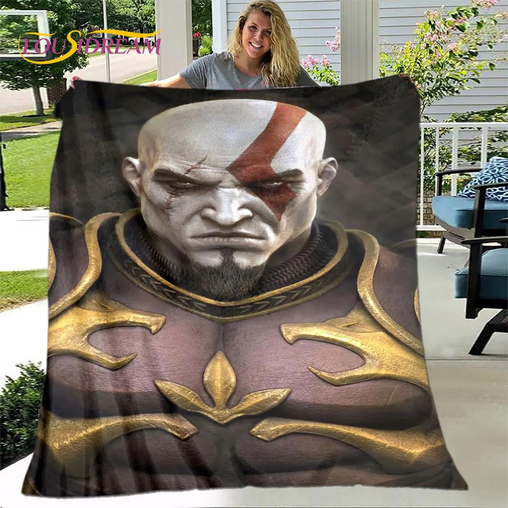 Game God of War Gamers Soft Plush Blanket,Flannel Blanket Throw Blanket for Living Room Bedroom Bed Sofa Picnic Cover Bettdecke