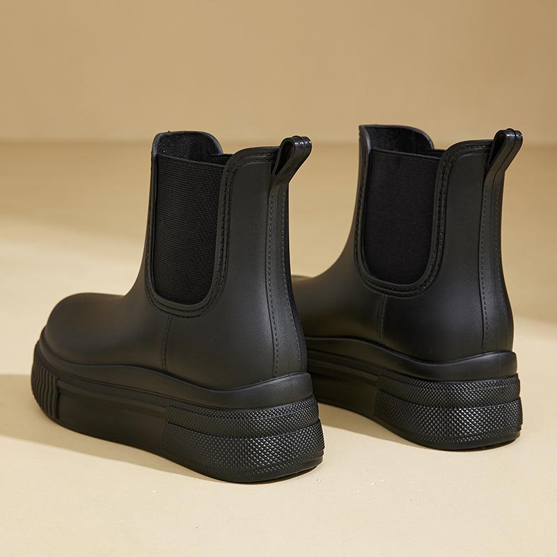 Fashionable Women Thick-soled Water Boots for Rainy Season Waterproof Gumboots