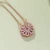 Reversible Clover/Heart Zircon Necklace Stainless Steel Fashion Jewelry for Women