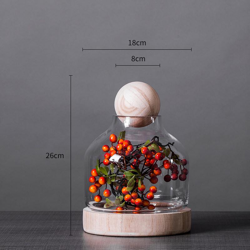 Simple Everlasting Flower Glass Cover Ornaments Living Room TV Cabinet Model Room Home Decorations Valentine's Day Gift