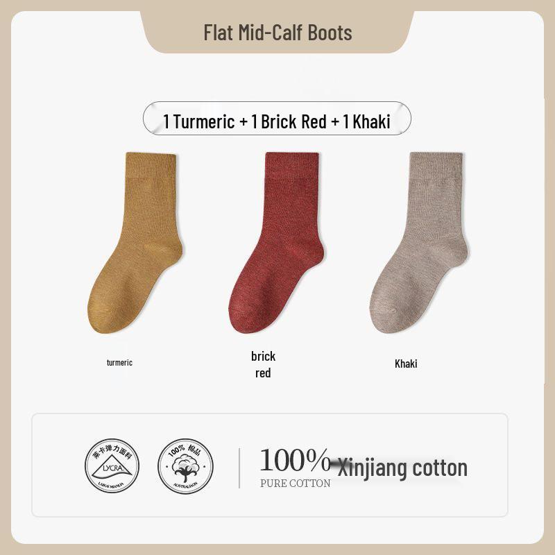 

Женские хлопковые носки, устойчивые к запаху, средней длины до колена или выше колена, весенне-осенне-зимние стили. Cotton [Size 35-40]