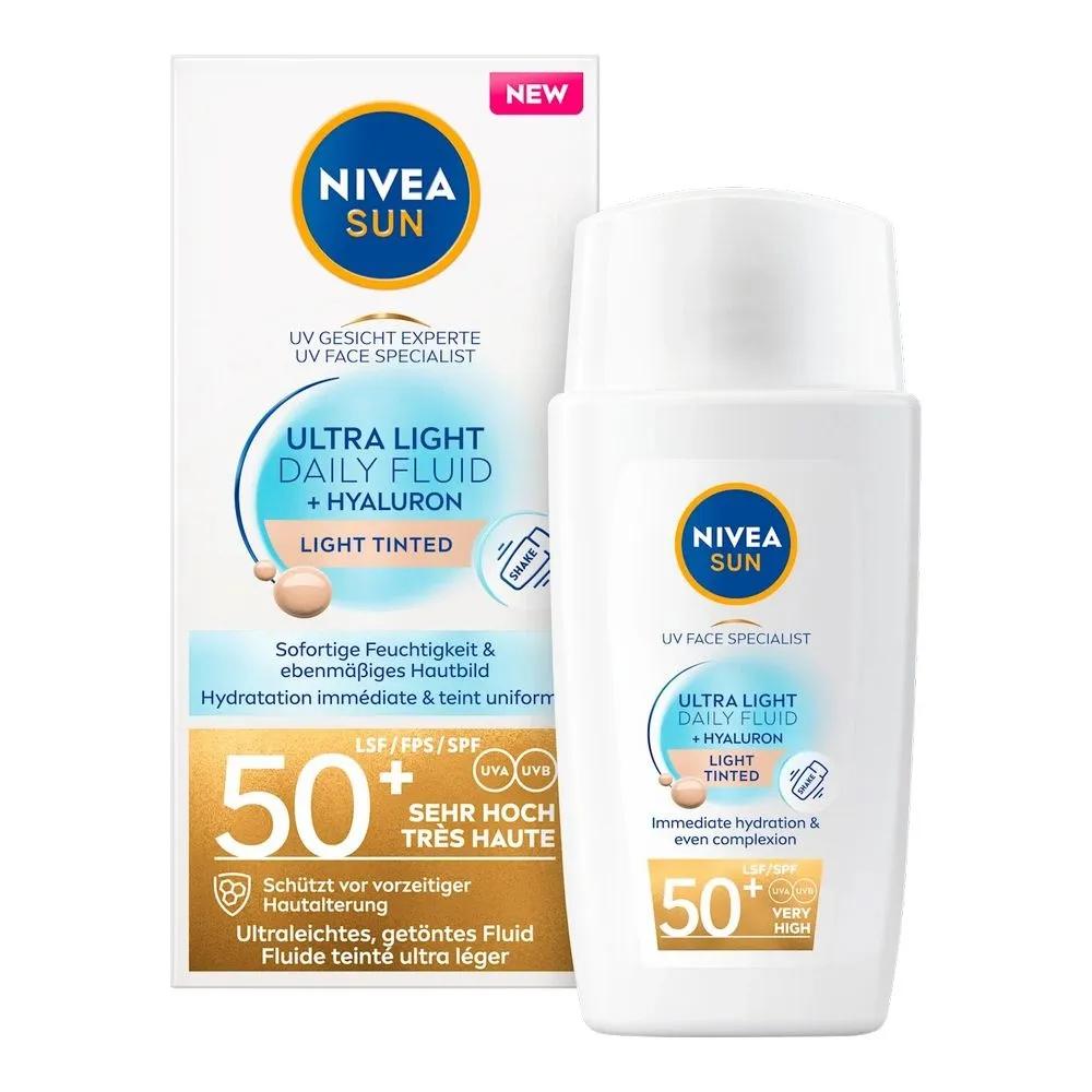 German Nivea Ultra Light Daily Tinted Sun Fluid LSF50+ 40ml