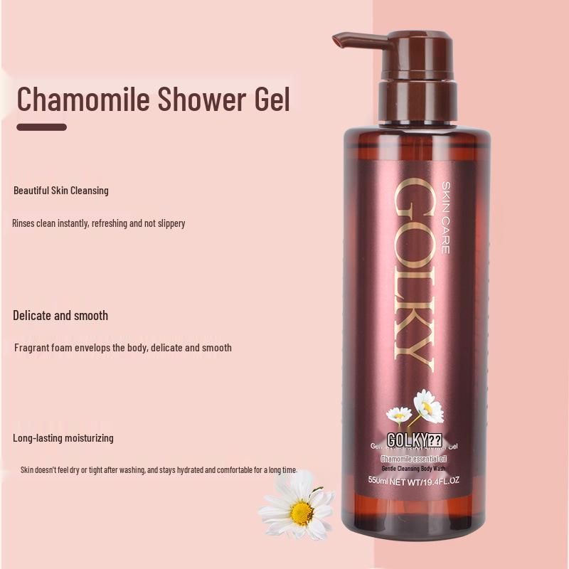 Chamomile Essential Oil Body Wash - Refreshing, Moisturizing & Nourishing Shower Gel 550ml with Long-Lasting Fragrance