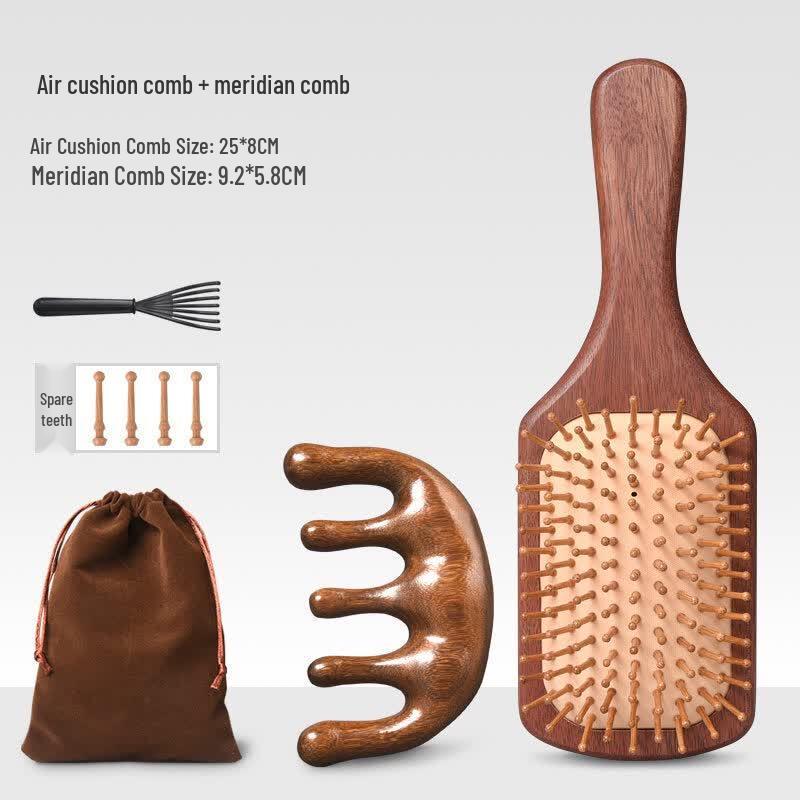 LIEI Sandalwood Air Cushion Massage Paddle Comb