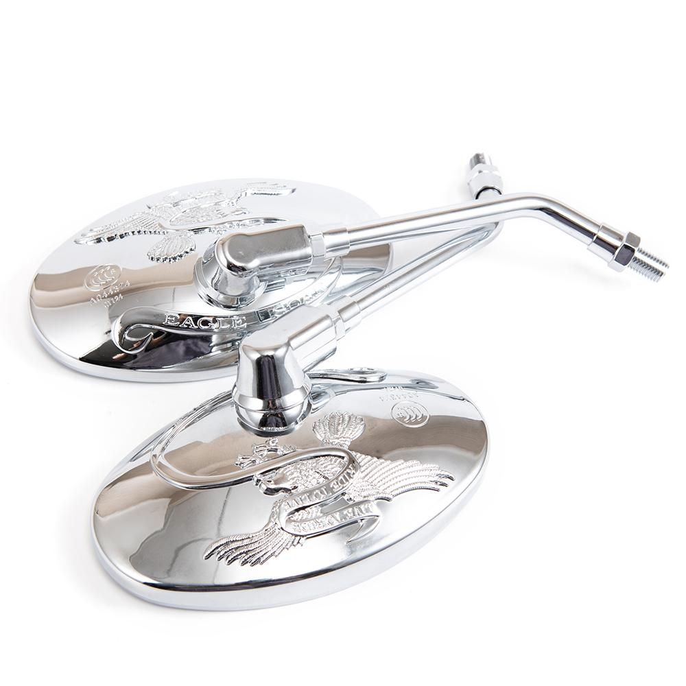 

Универсальные овальные хромированные зеркала заднего вида для мотоцикла, 10 мм, боковое зеркало для мотоцикла для Yamaha xt 600 virago 125 535 1100 vmax