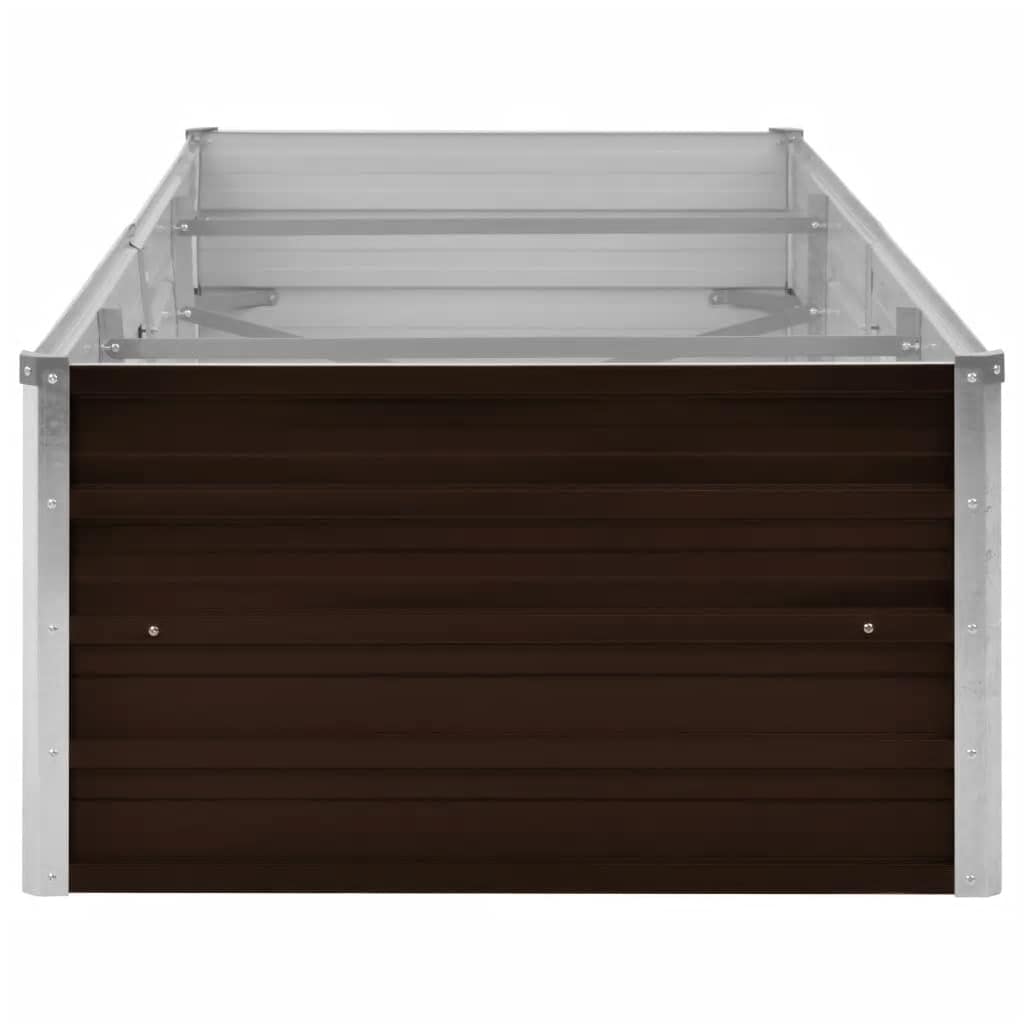 Garden Raised Bed Brown 240 x 80 x 45 cm Galvanized Steel