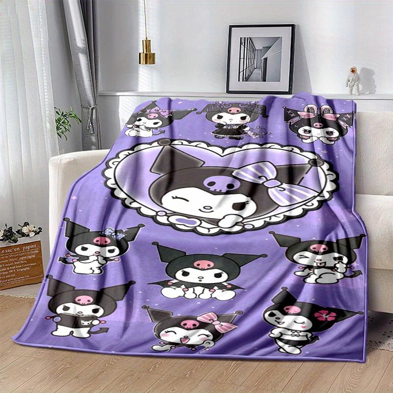 1pc. Cute Kawaii Gothic Kuromi Cat Patterned Blanket - Perfect for Home Decor, Office Use, Outdoor Activities, or as a Gift Idea!z0411294
