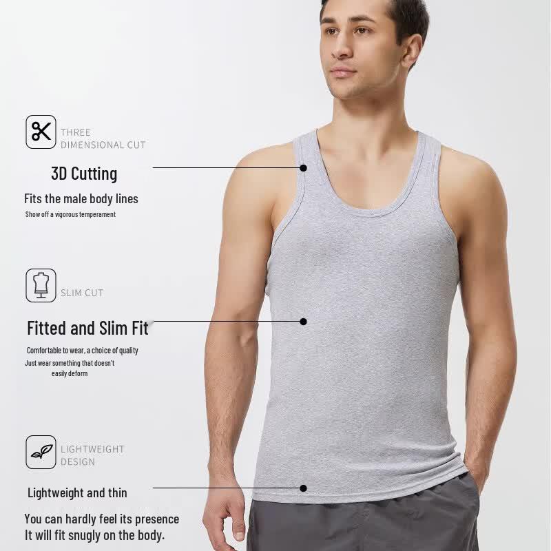 Lonsa Men's Pure Cotton Sleeveless Undershirt Vest