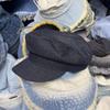 Flat top casual denim cap showing face small newsboy octagonal hat fashion shopping beret children shading trend