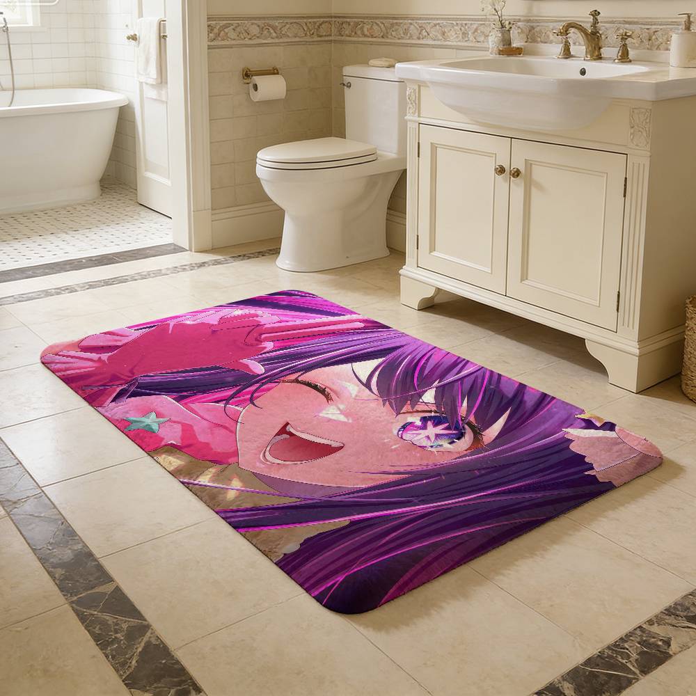 pretty girl anime O-Oshi No Ko Door Mat Nordic Style Bedroom Living Room Doormat Home Balcony Anti-Slip Alfombra