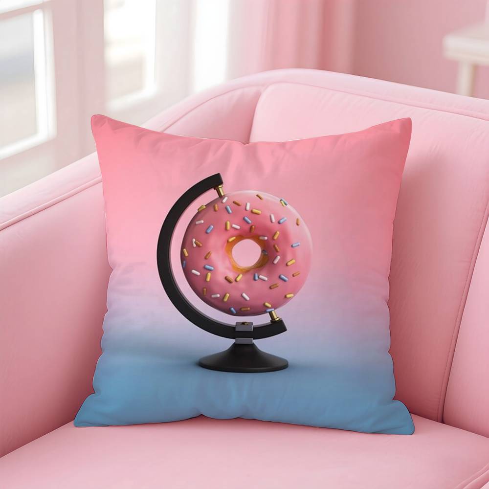 Creative Food Fruit Print Pillow Case Anti-dustmite Pillow Invisible Zipper Silky Short Plush Sofa Cushion Cover