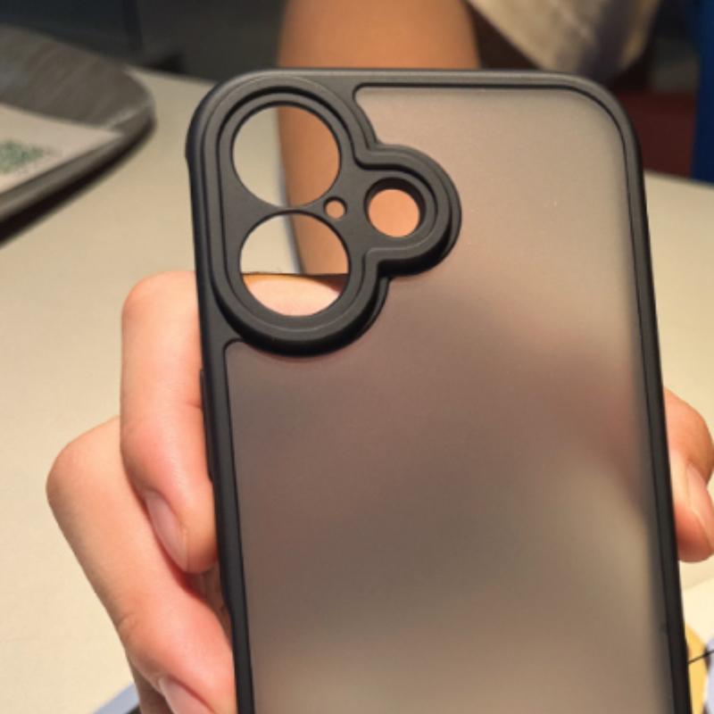 Shockproof Matte Case for iPhone 16 Pro Max, Cute Heart Camera Protective Soft TPU Cover Black iPhone  air