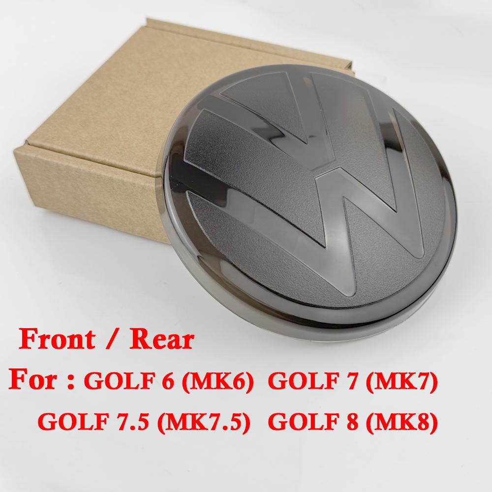 For Volkswagen VW 2pcs Front Rear Emblem For VW Golf 6/Golf 7/Golf 7.5/Golf 8 Not Affect ACC Modified Black Label Flat Mirror VW Logo Sticker zs7