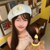 Korean Patch Splicing Beret Vintage Painter Cap Casual Denim Berets  Summer and Autumn