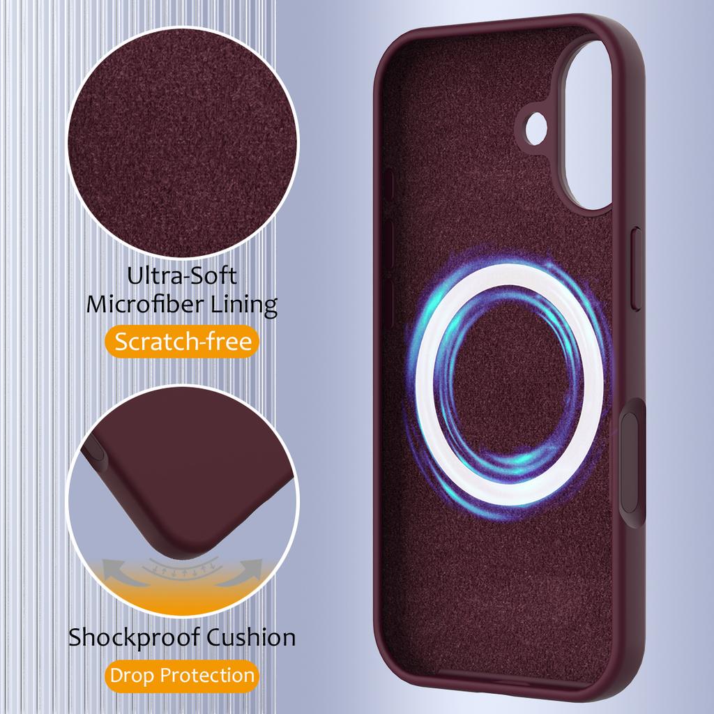 For iPhone 17 Case Compatible with MagSafe Anti-Drop Liquid Silicone Phone Cover