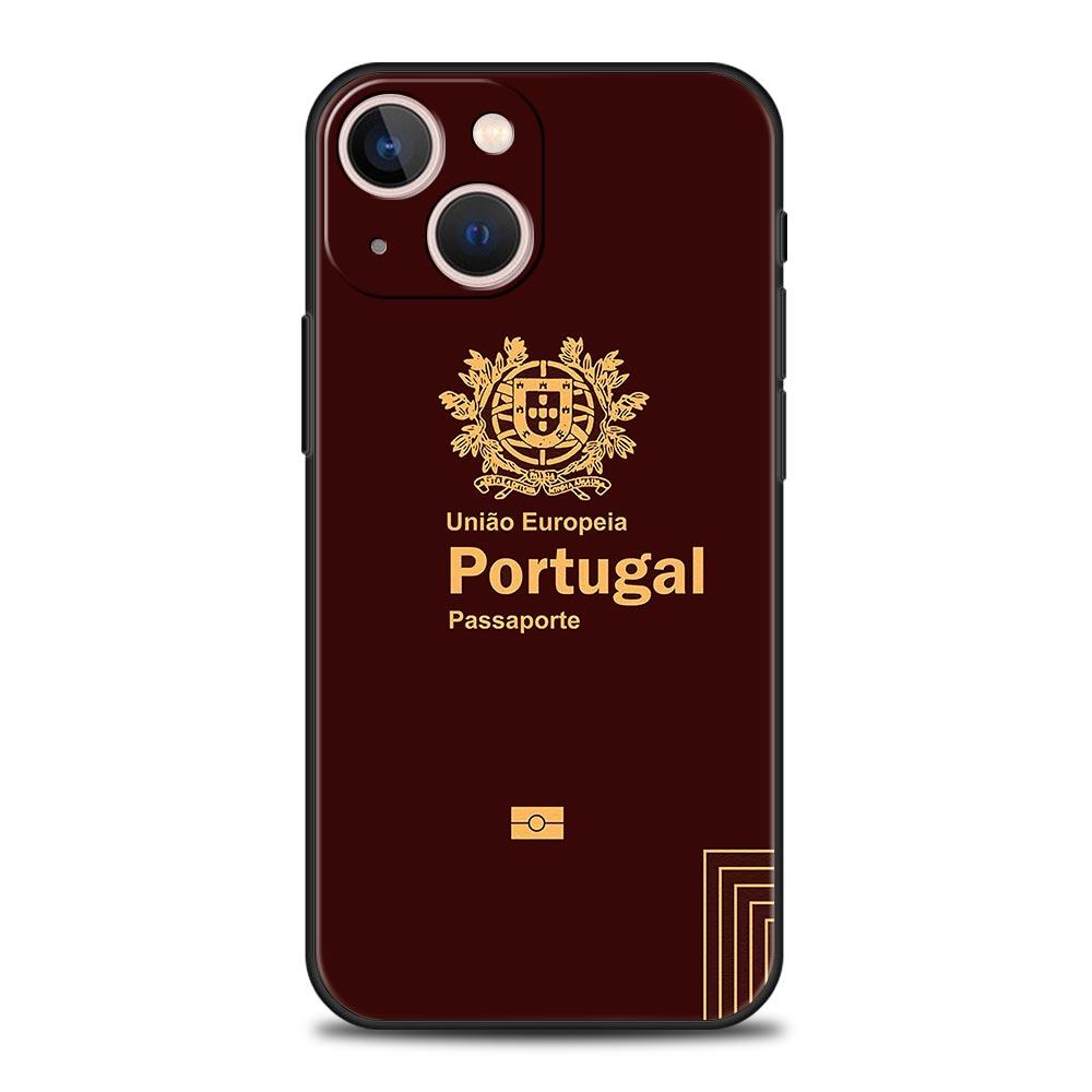 Morocco Ukraine Passport For iPhone 11 12 13 15 14 Pro Max Phone Case X XR XS 7 8 Plus SE 2020 Luxury Black Soft Cover Funda